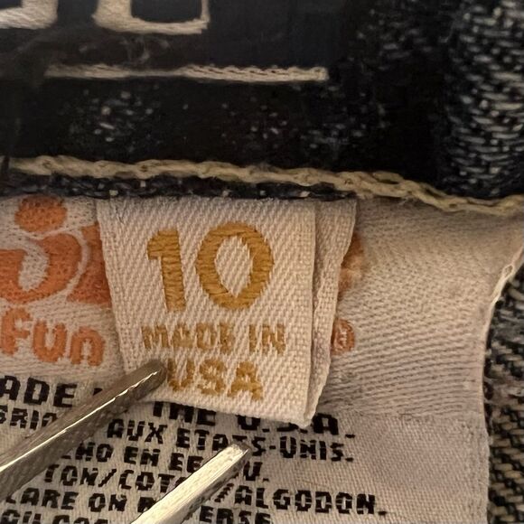 JNCO Gems Glowwy Girls Jeans Sz 10 Y2K Vintage USA Wide Leg Cartoon Embroidered - Picture 16 of 16